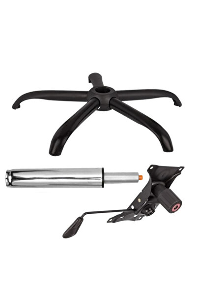 Depox Sada kovové vyvažovací desky 22 x 15 cm, základna 64 cm a pístového válce, plynového, pro kancelářské židle, 35 cm