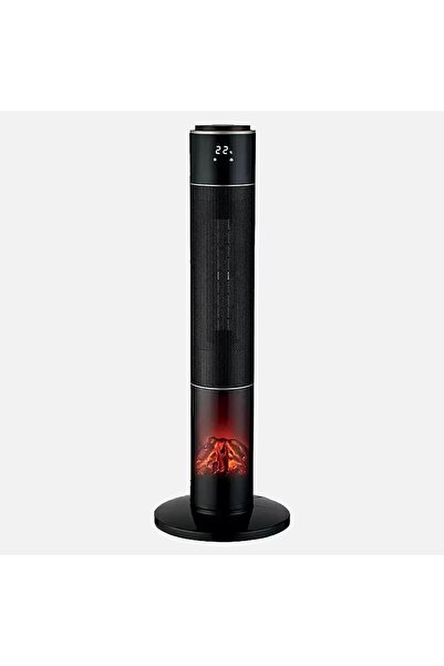 Voltomat Akıllı Kule Tipi Dijital Ekranlı Seramik Fanlı Isıtıcı 2000W Siyah