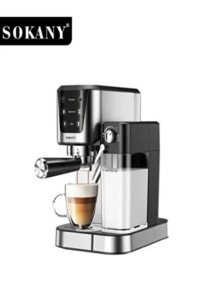SOKANY 3-in-1 Espresso Maker, 20-Bar, Milk Frother, Touchscreen, 1.0L, 1350W, SK-04027, Black/Silver