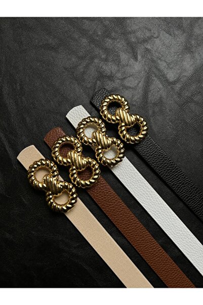 LİA KEMER Γυναικεία ζώνη 4 τεμαχίων, προϊόν ευκαιρίας, στρογγυλή ζώνη με χρυσ...