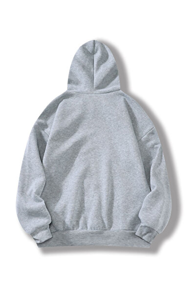 SUNFREE Popular Trend Free Printed Hooded Grey Sweatshirt