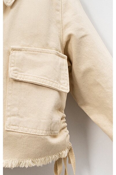 Overdo Girl's Side Gathered Pocket Denim Jacket