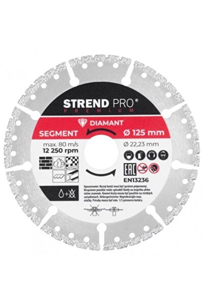 Strend Pro Universal segmented diamond blade, vacuum brazed, wet and dry cutting, 125 mm, Premium