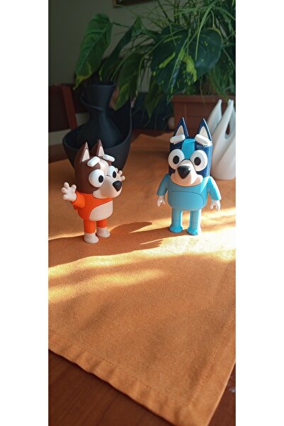 3DLİ Blue Bingo Dog Family Bluey Characters 2-Piece Midi Figure Set No Box