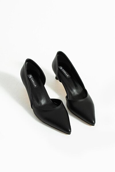 es exello Brando Low Heel Low-Cut Black Shoes