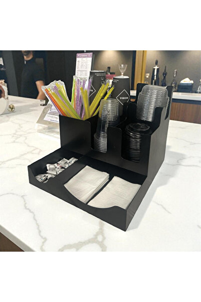 decorelax 8 BÖLMELİ KARTON BARDAK VE KAPAK ORGANİZER STANDI