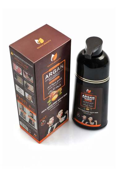 SAADA BEAUTY Dark Brown Hair Dye Shampoo with Argan Oil 400 ml