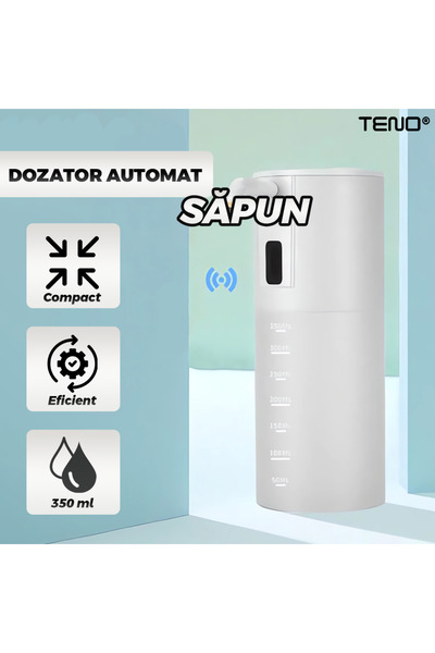 Teno ® Αυτόματος Διανομέας Σαπουνιού, αισθητήρας κίνησης, υψηλή ταχύτητα, εύχρηστος, λευκός