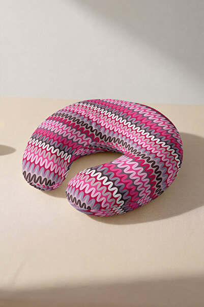 Evimde Bambaşka Pernă pentru gât din bumbac cu model în zig-zag - Pernă moale...