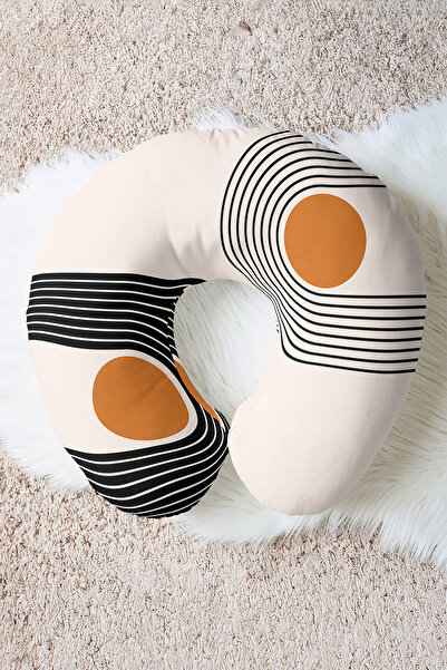 Evimde Bambaşka Pernă modernă pentru gât cu dungi și puncte - Pernă de călăto...