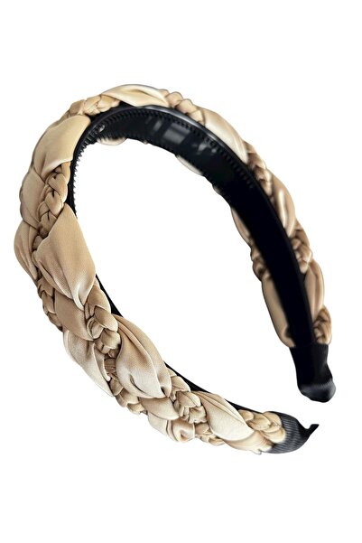 TAKIŞTIR Beige Color Braided Detailed Crown