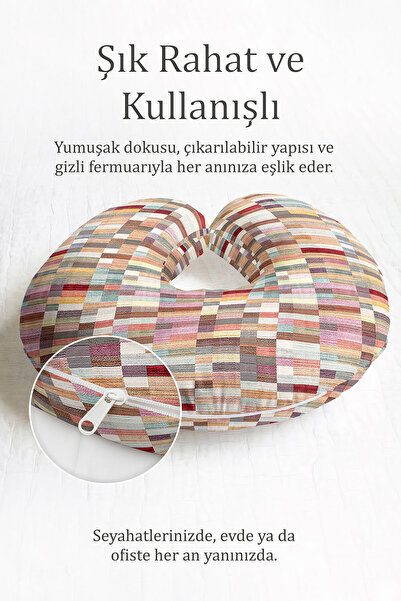 Evimde Bambaşka Šareni moderni Patchwork Sa deznom jastuk za vrat - retro moz...