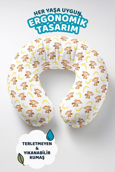 Evimde Bambaşka Monkey Sa deznom Pamuk pakovanja jastuka za vrat - slatki žut...