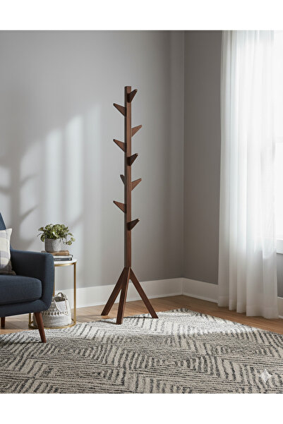 KARAS AHŞAP AHŞAP AYAKLI ASKILIK MODERN ELBİSE ASKISI