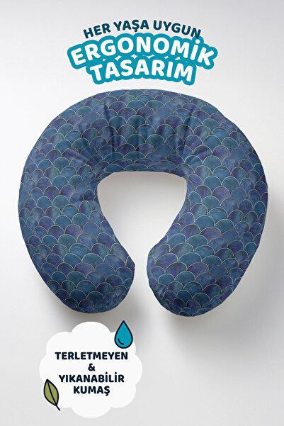 Evimde Bambaşka Ergonomski jastuk za vrat Fish Scale Sa deznom - Moderni morn...