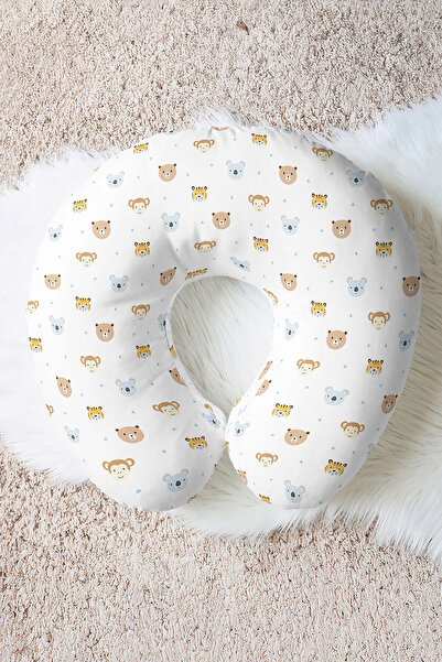Evimde Bambaşka Pernă pentru gât din bumbac cu figuri de animale - Pernă de c...