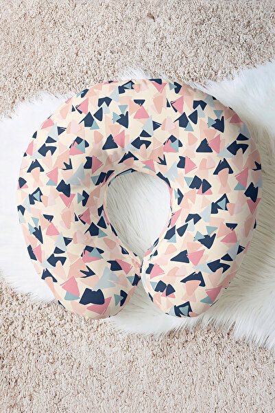 Evimde Bambaşka Pernă pentru gât cu model geometric modern și colorat - Pernă...