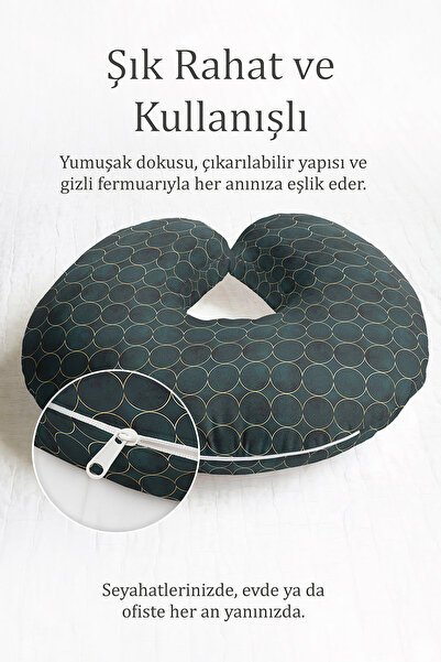 Evimde Bambaşka Moderni Geometrijski dezen jastuk za vrat - zlatni Prugasto t...