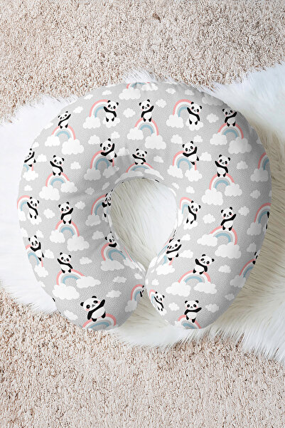 Evimde Bambaşka Pernă ergonomică pentru gât cu model curcubeu panda - drăguță...