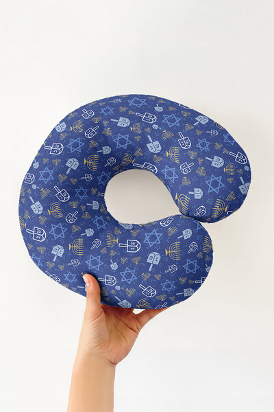 Evimde Bambaşka Бавовняна подушка для шиї з мотивом Ханука - Сучасна зірка Си...