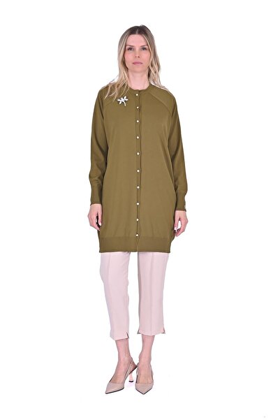 Invee Yusufcuk Triko Hırka YAĞYEŞİLİ