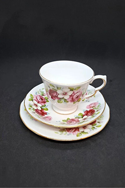 QUEEN ANNE Bone China Patt No 8644 Antique Porcelain Tea Cup 3 Pieces 180 ml