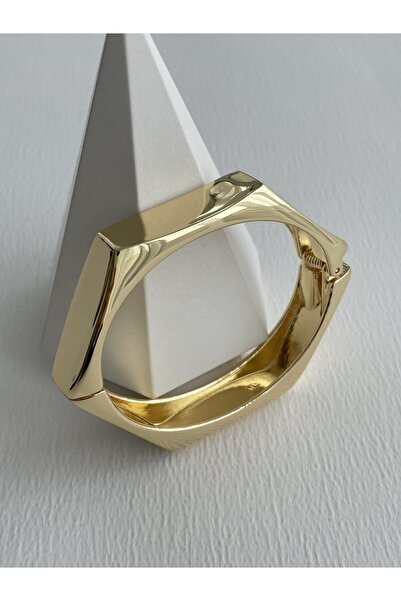 Luparadis Özel Seri Geometrik Desen Gold Kelepçe Bileklik