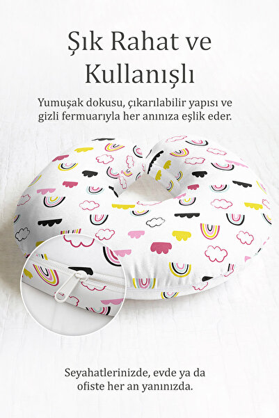 Evimde Bambaşka Šareni jastuk za vrat u obliku duginog oblaka Sa deznom - sla...