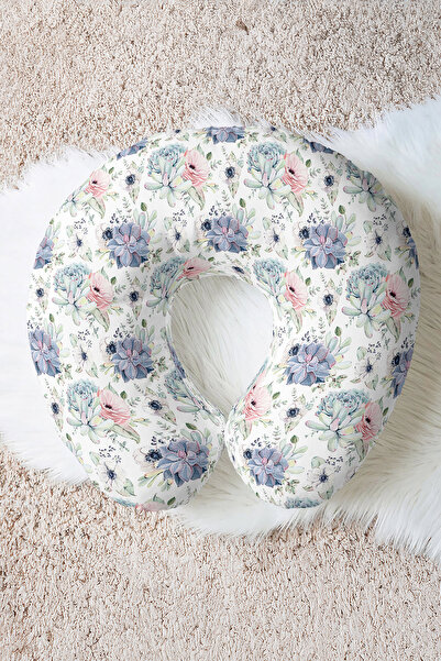Evimde Bambaşka Pernă pentru gât din bumbac cu model floral - Pernă moale de ...