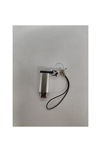 Flippy Προσαρμογέας τύπου C (θηλυκό) σε micro USB (αρσενικό) με ενσωματωμένη βάση για μπρελόκ, ασημί