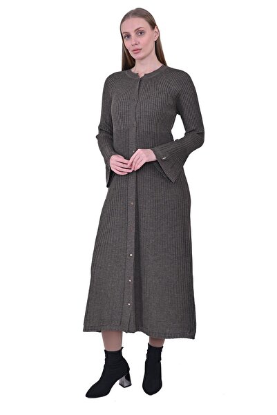 Invee Seashell Knitwear Wool Cardigan Milky Brown