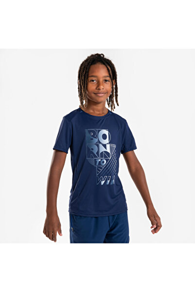 Decathlon Kiprun Çocuk Tişört - Koşu - Lacivert/Gri - Kiprun Dry+ 500