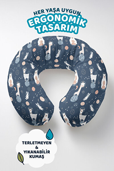 Evimde Bambaşka Astronaut Animals Pamuk paket jastuka za vrat - svemirski tem...
