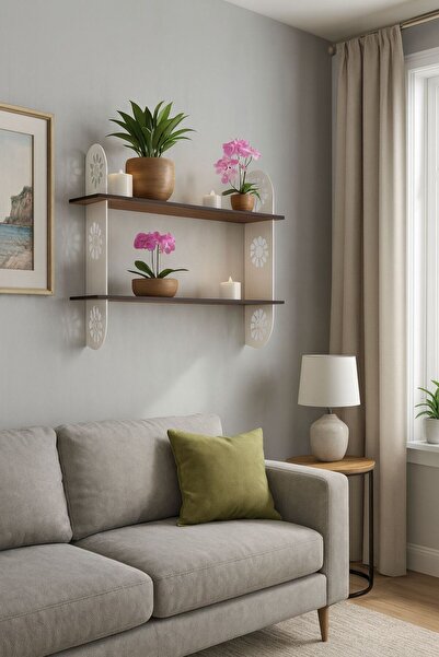 zmtdesigne Flora Dekoratif Duvar Rafı 2li