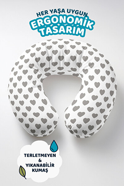 Evimde Bambaşka Подушка з бавовняної тканини з сірим серцем - мінімалістична ...