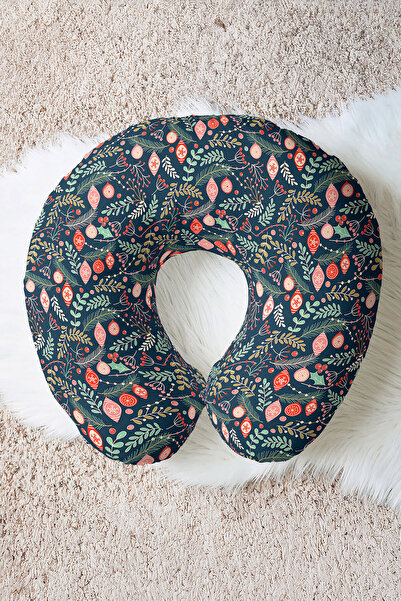 Evimde Bambaşka Pernă pentru gât cu motive naturale de frunze și iarnă - Pern...