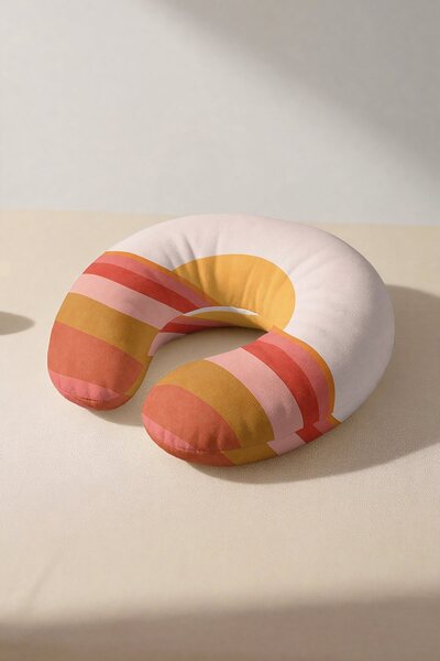 Evimde Bambaşka Pernă pentru gât din bumbac de culoare curcubeu retro - Pernă...