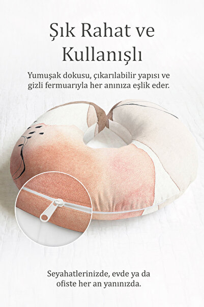 Evimde Bambaşka Ergonomski jastuk za vrat u apstraktnim pastelnim tonovima - ...