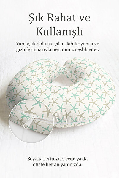 Evimde Bambaşka Starfish Sa deznom Ergonomski jastuk za vrat - Moderni pastel...