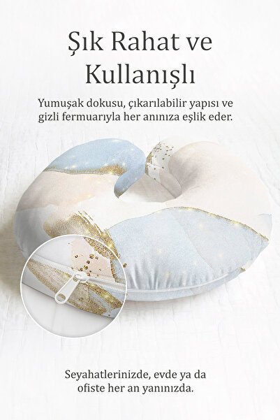 Evimde Bambaşka Moderni Sa apstraktnim dezenom Pamuk jastuk za vrat - pasteln...