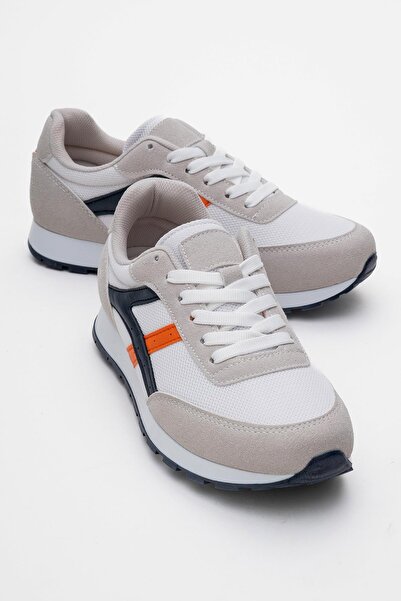 CCWAY AYAKKABI حذاء رياضي نسائي من Anorak برباط باللون الأبيض والبرتقالي الداكن