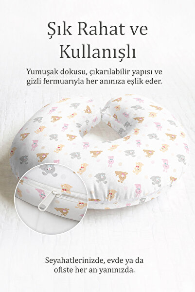 Evimde Bambaşka Slatki zec Sa deznom Pamuk paket jastuka za vrat - pastelne b...