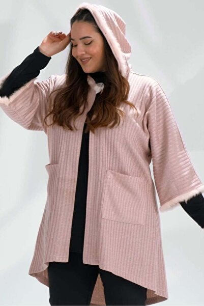 Roxxlen Γούνινο παλτό με μανίκια μεγάλου μεγέθους