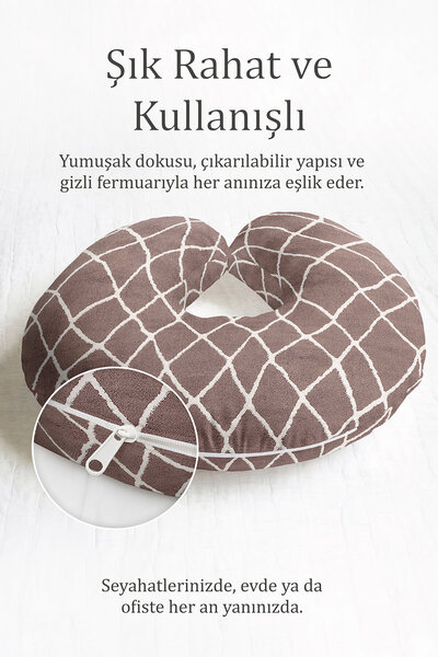 Evimde Bambaşka Klasični Sa baklava šarom jastuk za vrat - moderni geometrijs...