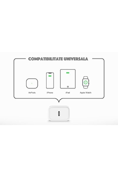 Stone Set Charger Compatible with Apple Stone®, USB-C 20W Fast Charger and USB-C Lightning Cable, White