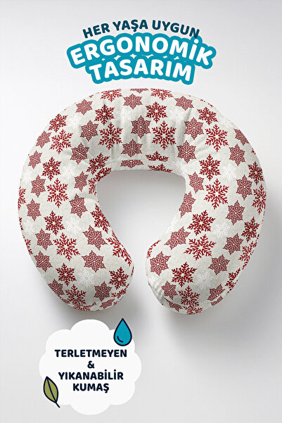 Evimde Bambaşka Jastuk za vrat sa zimskom tematikom u obliku pahulje Sa dezno...