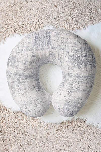 Evimde Bambaşka Pernă pentru gât din bumbac gri în stil vintage - Pernă decor...