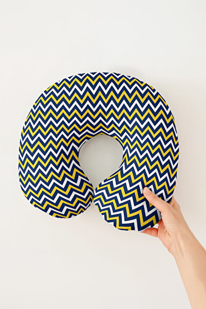 Evimde Bambaşka Pernă pentru gât din bumbac cu model în zig-zag - Pernă moale...