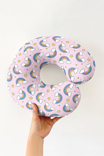 Evimde Bambaşka Pernă pentru gât cu model de stele curcubeu colorate - Pernă ...