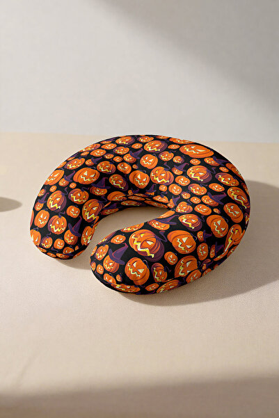 Evimde Bambaşka Pernă pentru gât cu model de dovleac de Halloween - Pernă de ...